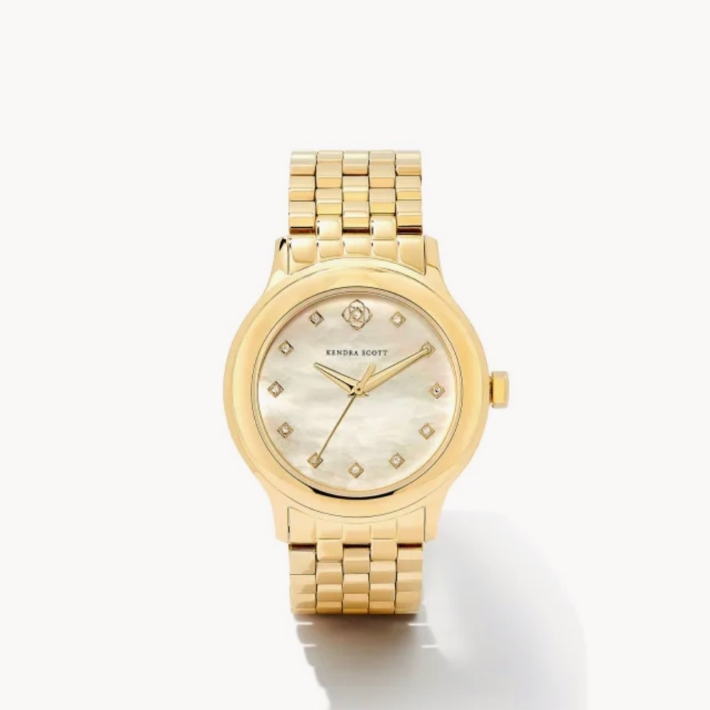 Kendra Scott Stainless Steel Gold Tone Diamond Dial Watch